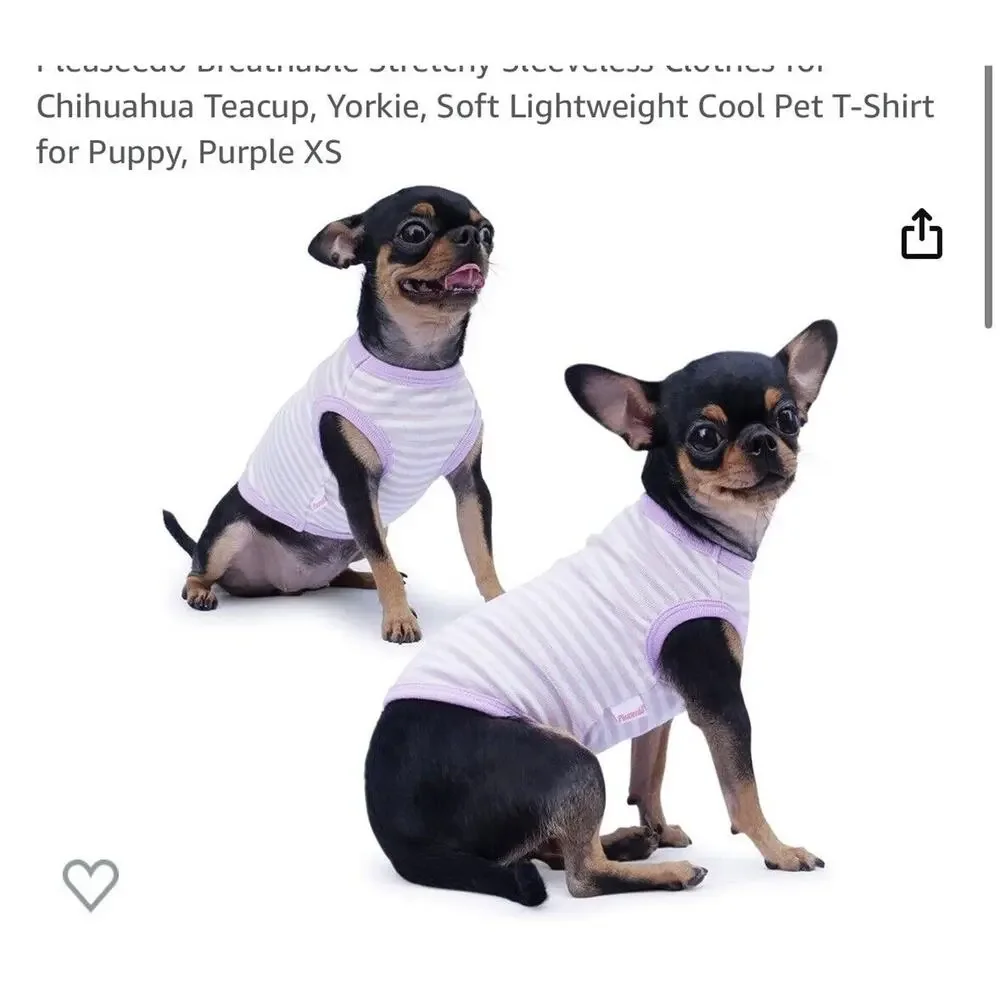 XS 2.5-4.5 lbs Cotton Dog Sweatshirt Sweater Puppy Teacup Purple Stripe - Picture 1 of 6
